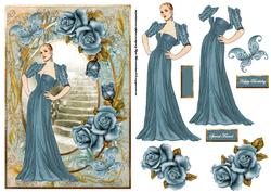Lady in the Teal Dress Card Front