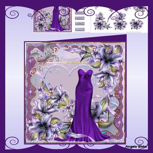 Purple Prom Dress 8x8 Mini Kit