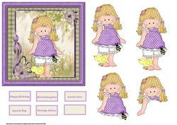 Beth and Her Baby Chick Card with Decoupage