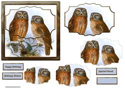 Owls Together Card with Shaped Layer Stackers