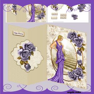 Lady in the Purple Dress No Hole Fold Back Card