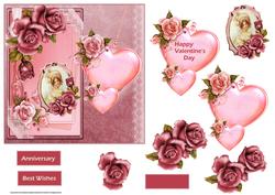 Rose Valentine Card with Decoupage