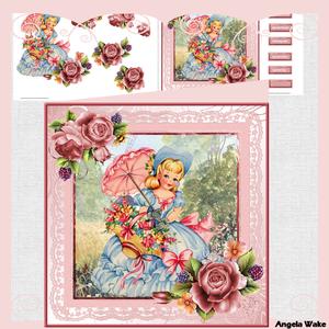 Southern Belle Jane 8x8 Card and Decoupage