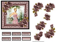 Rose Garden and 1930's Lady with Decoupage