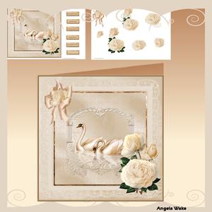 Love Swans and Roses 8x8 Mini Kit