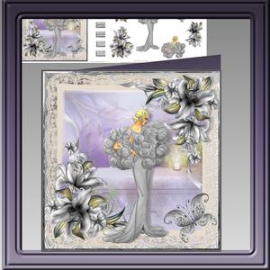 Lady in the Grey Dress 8x8 Card Mini Kit