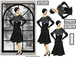 Elegant Lady Card with Window View