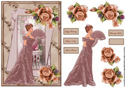 Lady on the Terrace Card with Decoupage