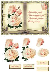Pink Rose Book with Verse and Decoupage