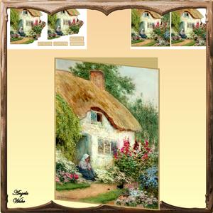 Sitting on the Doorstep Easy Cut Decoupage Card