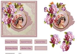 Victorian Rose Beauty Card with a Topper