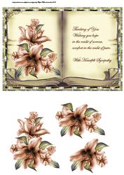 Lily Sympathy Book Topper with Decoupage