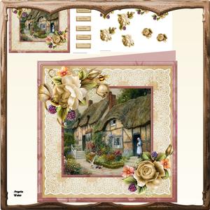 Cottage Rose 8x8 Card and Decoupage Mini Kit