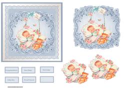 Vintage Baby Boy Card with Decoupage