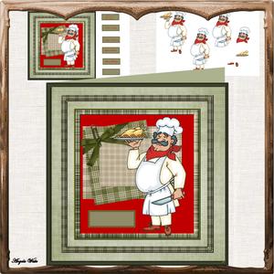 What is Cooking Tonite 8x8 Card with Decoupage