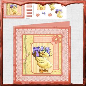 Easter Chick 8x8 Card with Decoupage