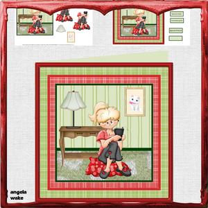 Ipad Girl 8x8 Card and Decoupage Mini Kit