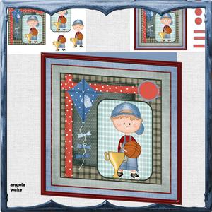 Football Champion 8x8 Card and Decoupage