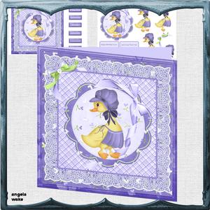 Mary Critter 8x8 Card with Decoupage