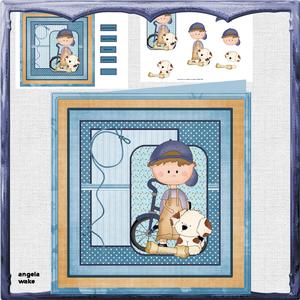 Boy and His Pet Dog 8x8 Card Mini Kit