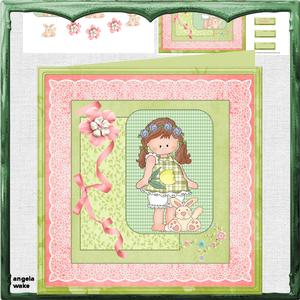 Patsy and Her White Rabbit 8x8 Card Mini Kit