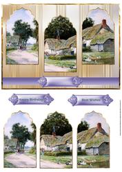 Coming Home from Market Panel Card and Toppers