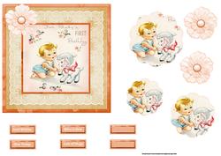 Baby's First Birthday Card with Petal Stacker