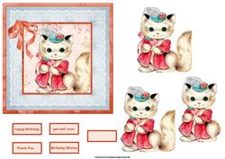 Cat with Style Card with Decoupage