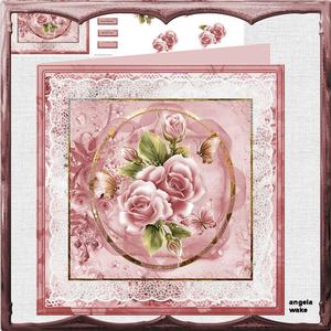 Pink Rose 8x8 Card Mini Kit
