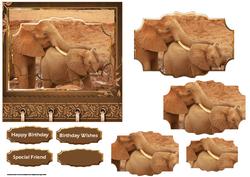 Elephant Wildlife Card with Shaped Layers