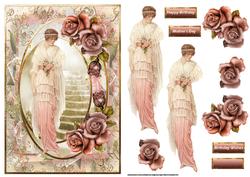 Lady of the Rose Card with Decoupage