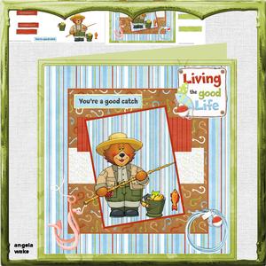 Teddy the Fisherman, 8x8 Card Mini Kit