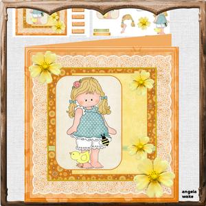 Annie with Her Baby Chick 8x8 Card Mini Kit