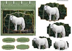 White Wolf Card with Shaped Layers
