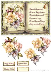 Petal Rose Book Topper with Decoupage