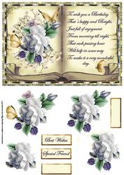 Birthday Rose Book Topper with Decoupage