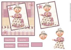 Special Grandma,card with Decoupage