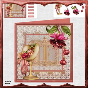 Hats and Fuschias 8x8 Card Mini Kit