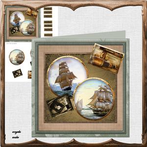 Tall Ships at Sea 8x8 Card Mini Kit