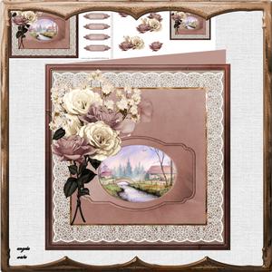 Summer River 8x8 Card Mini Kit with Decoupage