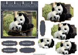 Panda Friends Card with Shaped Layers for Depth