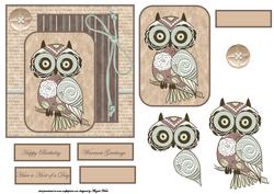 Old Owl Card and Decoupage