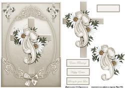 Sympathy Cross Card with Decoupage