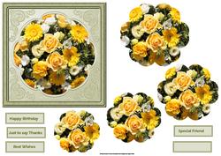 Yellow Rose Card with Petal Stackers