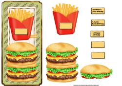 Junk Food Birthday Dl Card with Decoupage