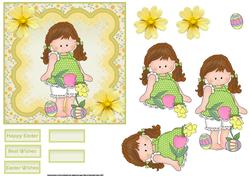 Easter Girl Card with Decoupage