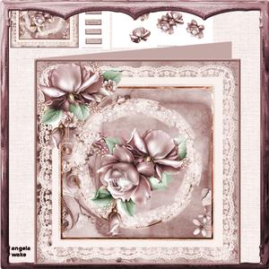 Pink Rose 8x8 Card Mini Kit