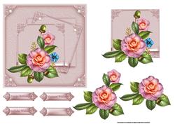 Camellia Card with Decoupage