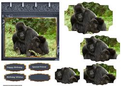 Mother and Son Gorillas Card and Shaped Layers