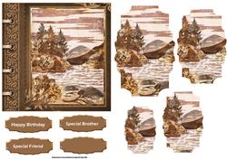 Wood Art Scene Card with Shaped Layers